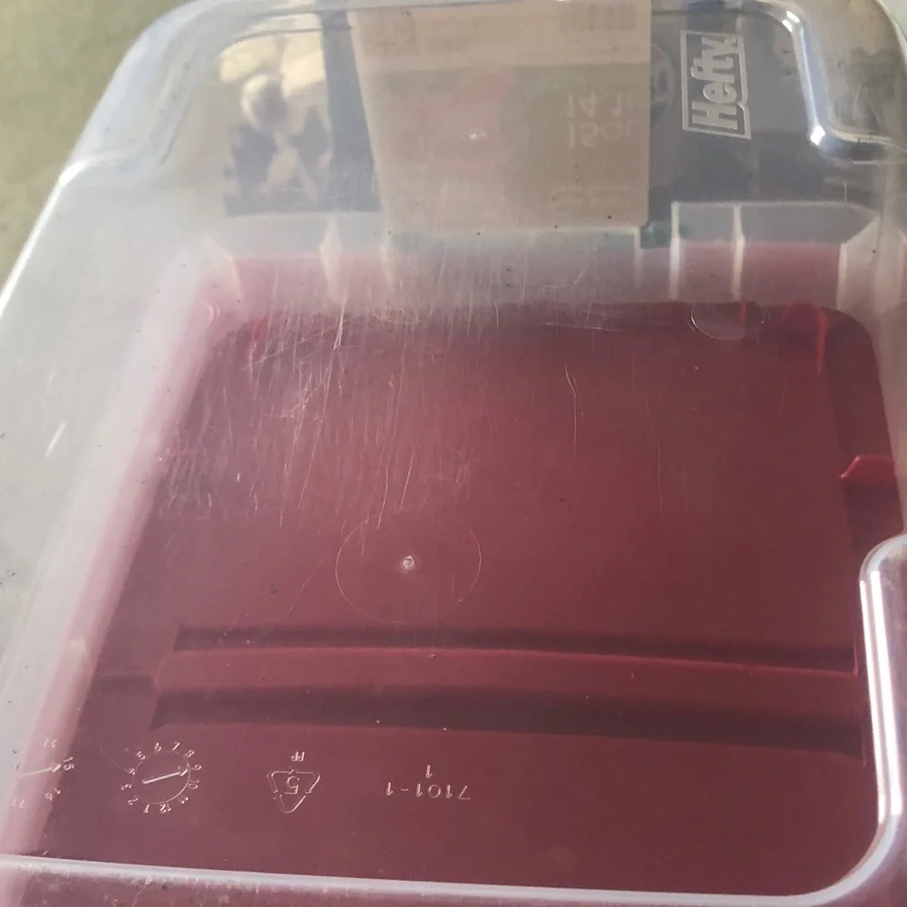 15 Qt Pink Clear Plastic Storage Tote with Green Lid Handle